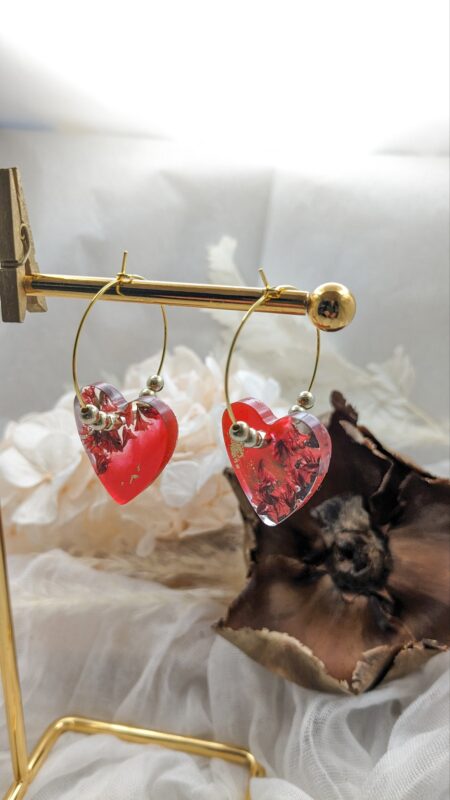 Boucles Aya sur créoles perlées – Image 2