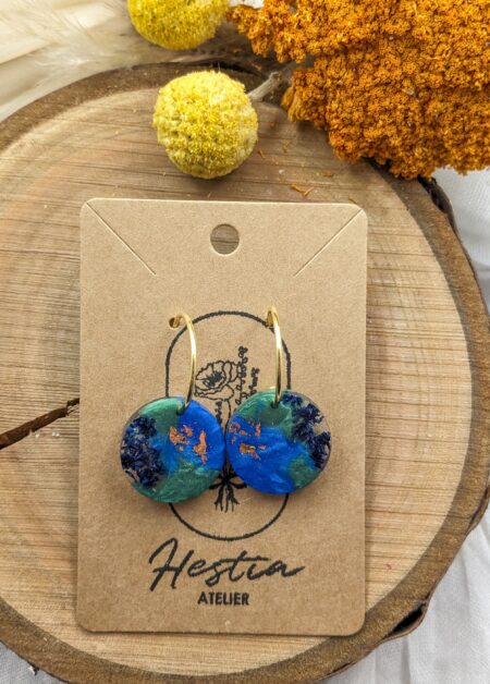 Boucles Théia sur créoles ouvertes – Image 2