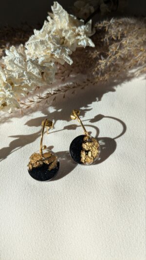 Théia S sur créoles ouvertes Onyx