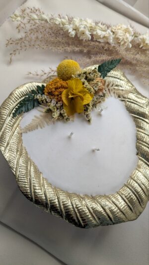 Bougie feuille dorée