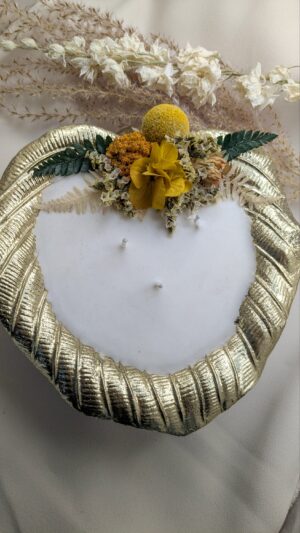 Bougie feuille dorée