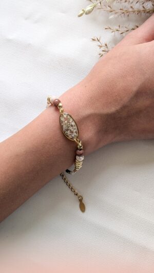 Bracelet perlé personnalisable – Beige Dune – Bijou fait main femme