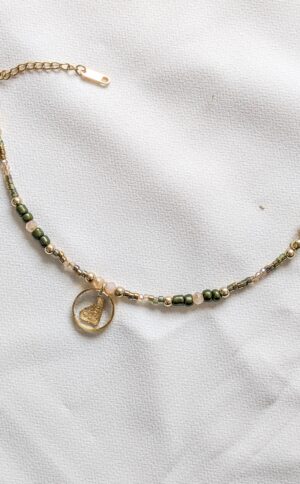 Bracelet perlé personnalisable – Vert Prairie – Bijou fait main femme