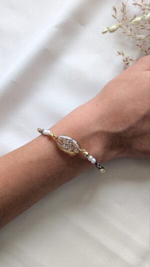 Bracelet perlé personnalisable – Violine d’Iris – Bijou fait main femme