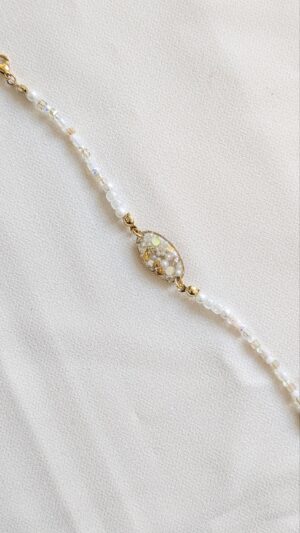 Bracelet perlé personnalisable – Blanc Perle – Bijou fait main femme