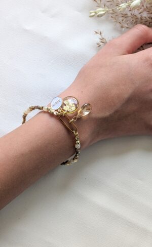 Bracelet perlé Beige, terracotta & safran – à personnaliser