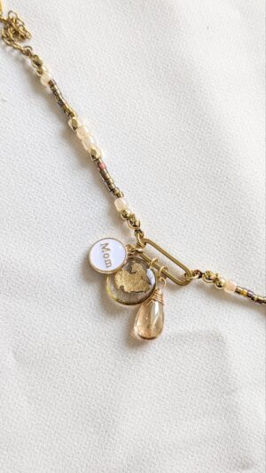 Bracelet perlé Beige, terracotta & safran – à personnaliser