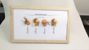 Tableau personnalisé “Maman depuis” – Fleurs séchées